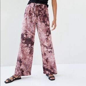 Anthropologie Mauve Tie-Dye Wide Leg Pants